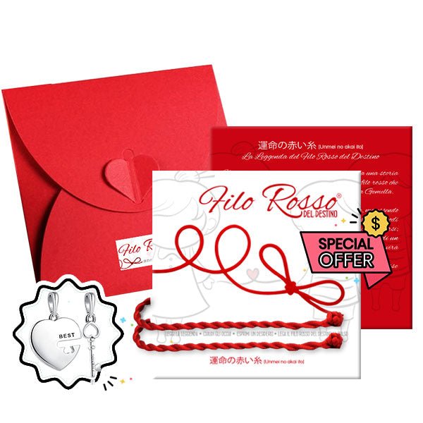 2 Bracciali Coppia Con Filo Rosso - Portafortuna, Regalo Per Coppie, Simbolo Del Destino - Foto 7